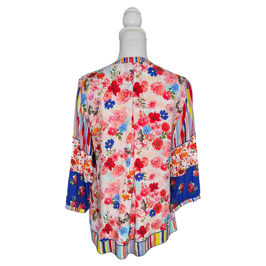 Butterfly Floral Patchwork Blouse