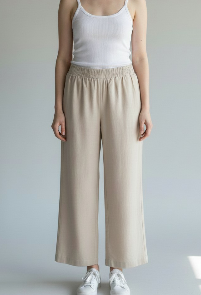 Beige Linen Pant