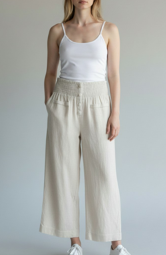 Cream Linen Pants