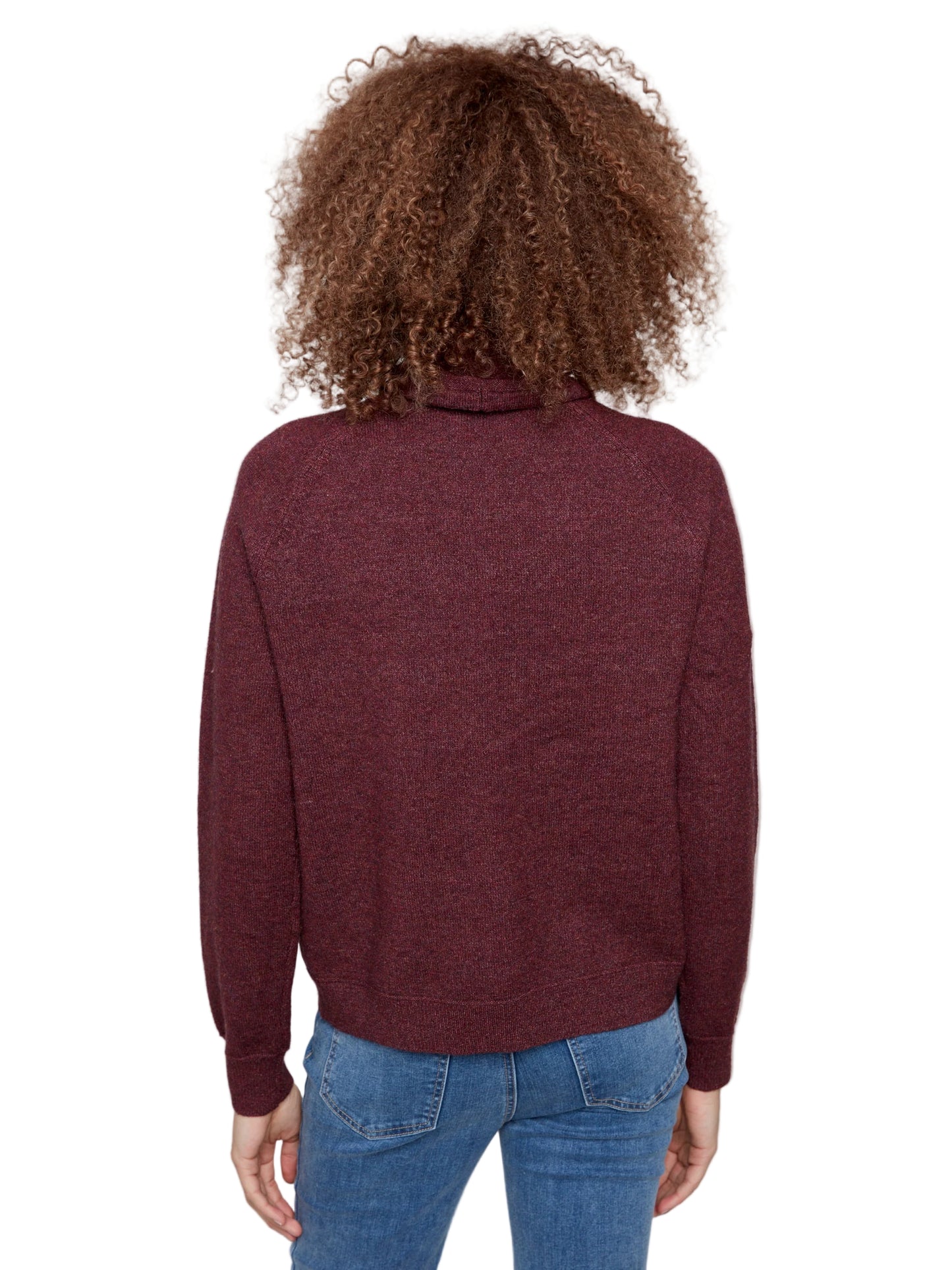 Charlie B Cabernet Textured Cowl Neck Sweater
