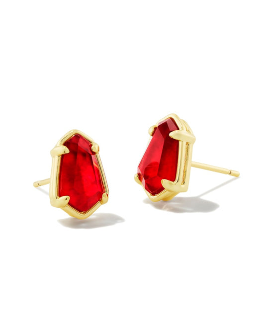 Alexandria Gold Stud Earrings - Cranberry Illusion