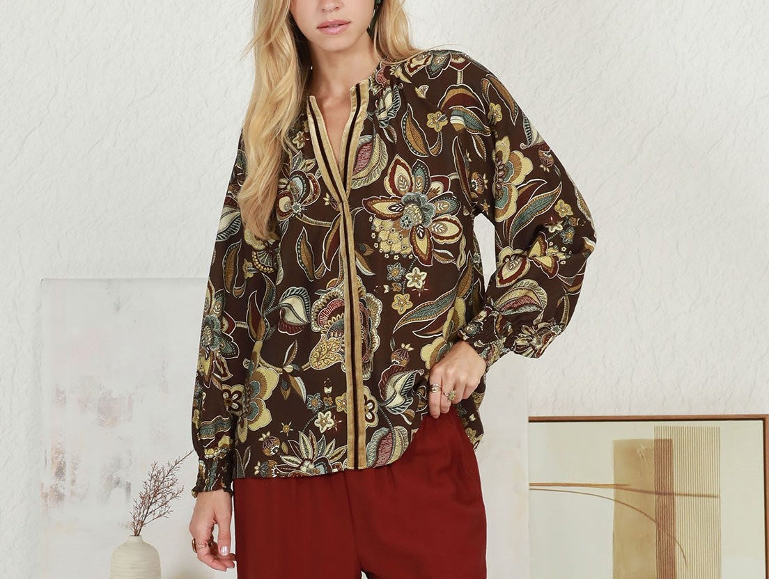 Brown Floral Print