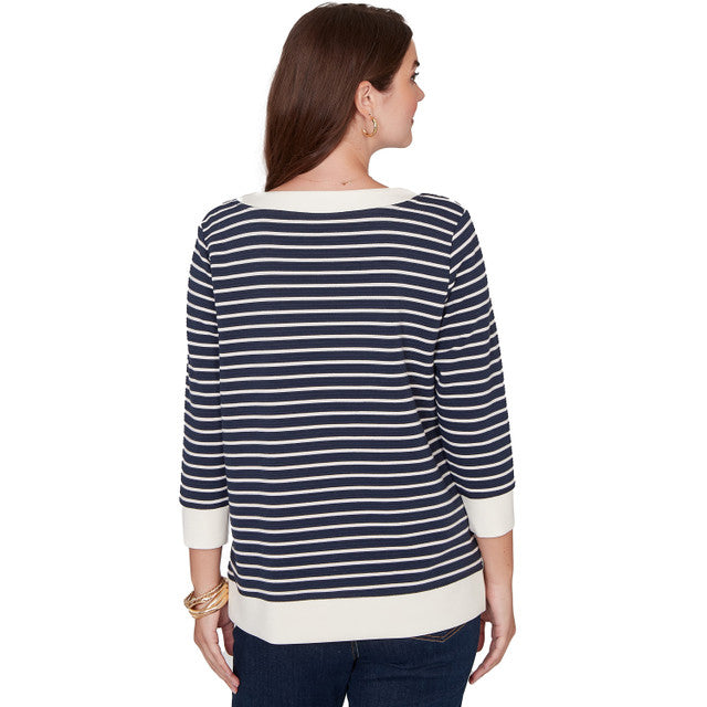 Women's Striped Popover Pocket Top