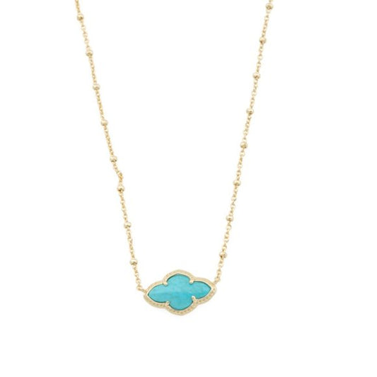 Abbie Gold Pendant Necklace - Turquoise Magnesite