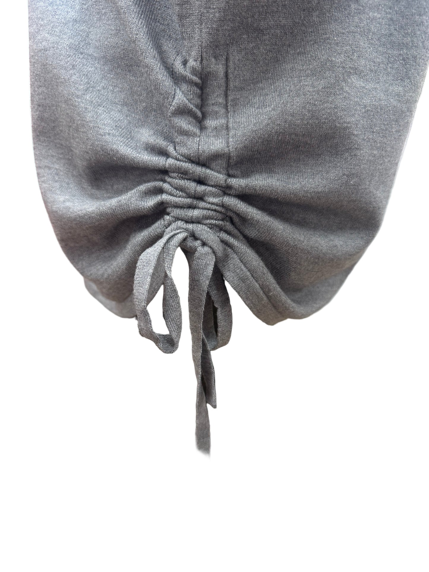 Grey Sweater with Cinch Waist Ties