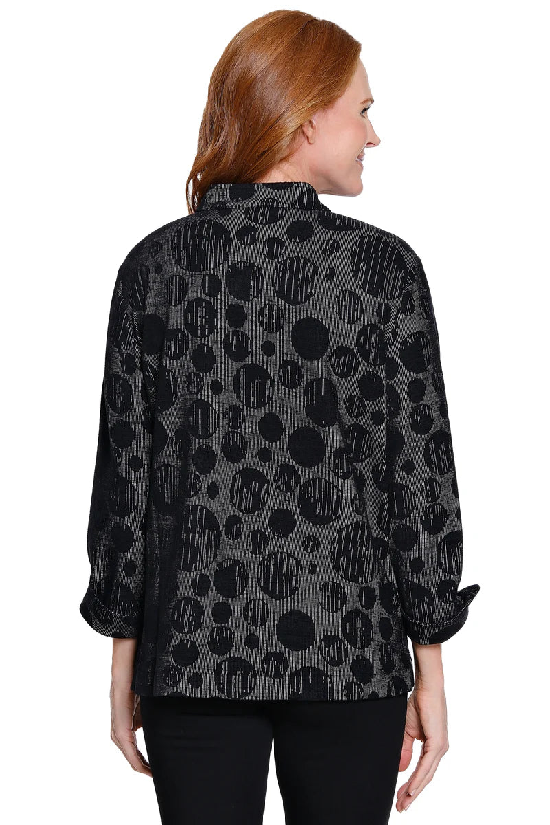 Jacquard Knit Tunic - Black Dot Print