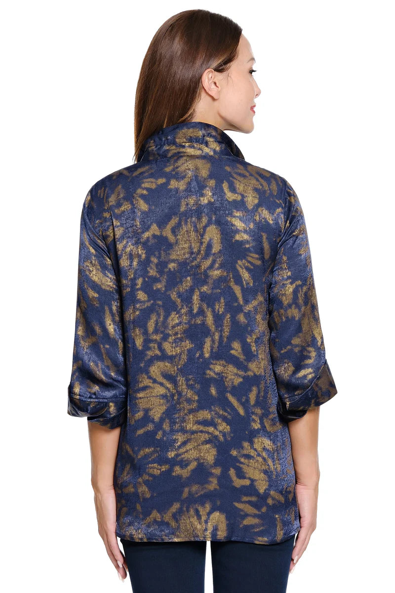 Print Shimmer Tunic - Blue Multi