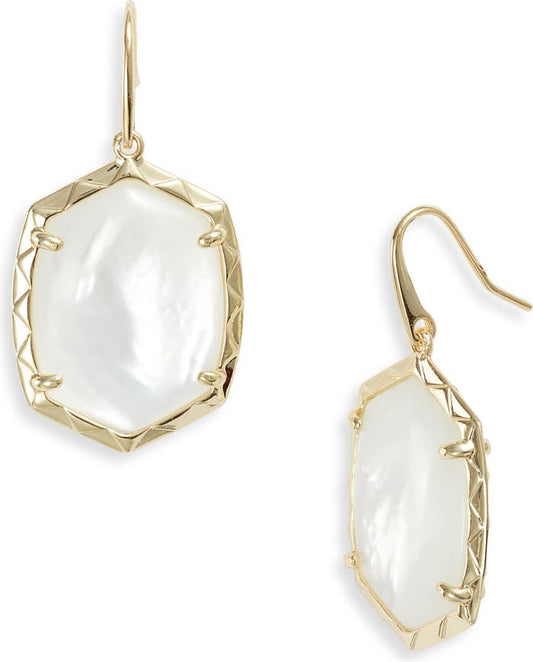 Daphne Drop Earrings - Gold Ivory Mother of Pearl