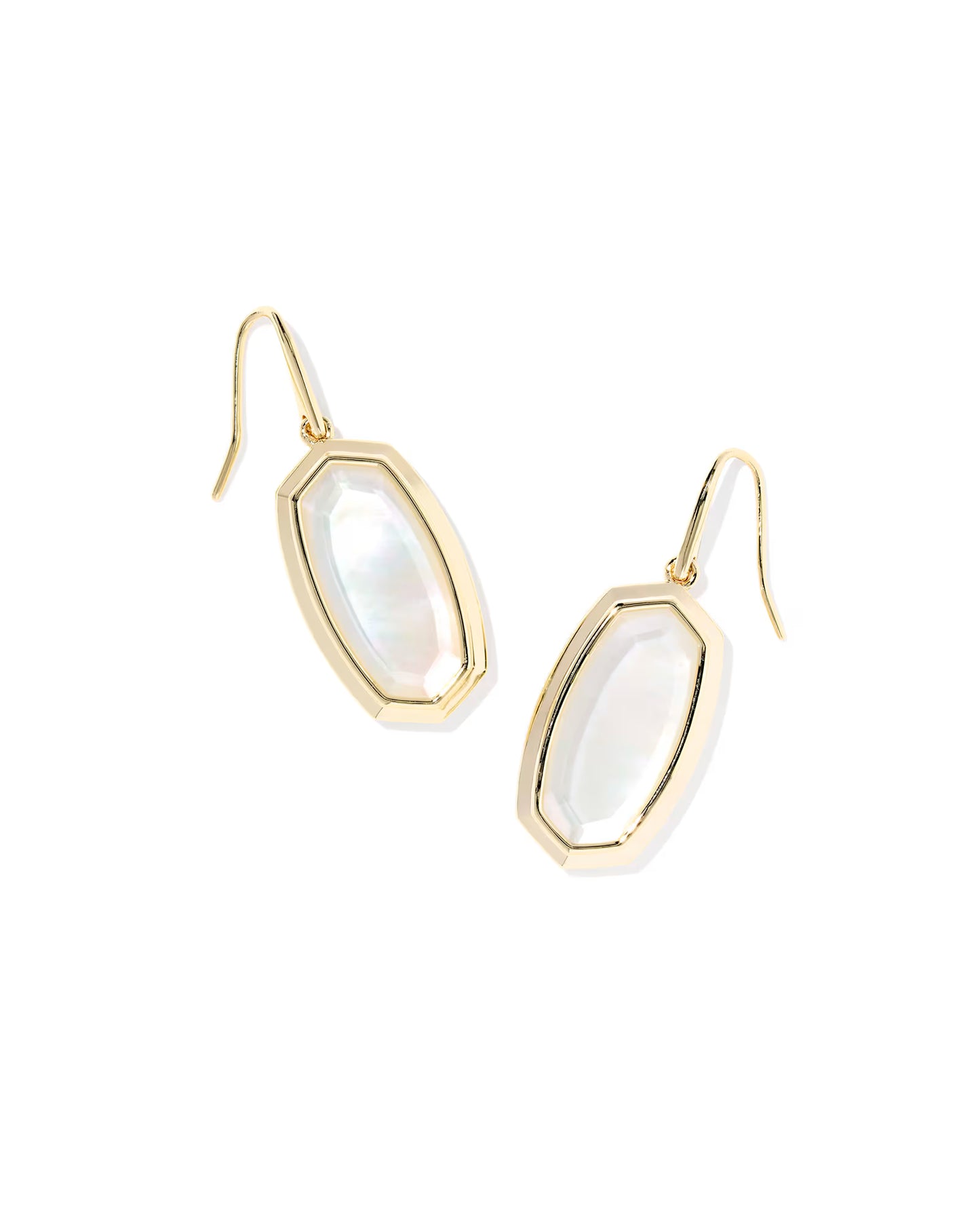 Dani Bezel Gold Drop Earrings
