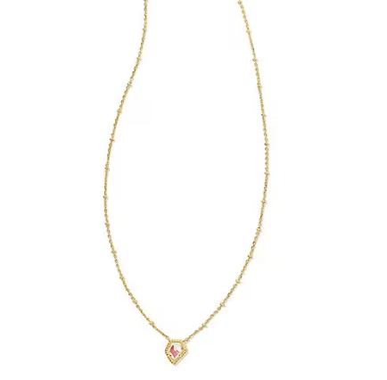 Framed Gold Tess Satellite Short Pendant Necklace - Dichroic Glass