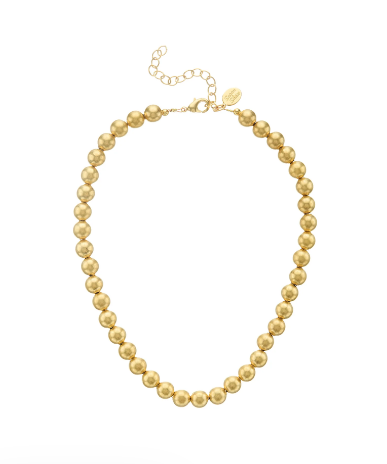 Hammered Gold Bead Necklace