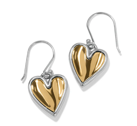 Cascade Heart Reversible French Wire Earrings