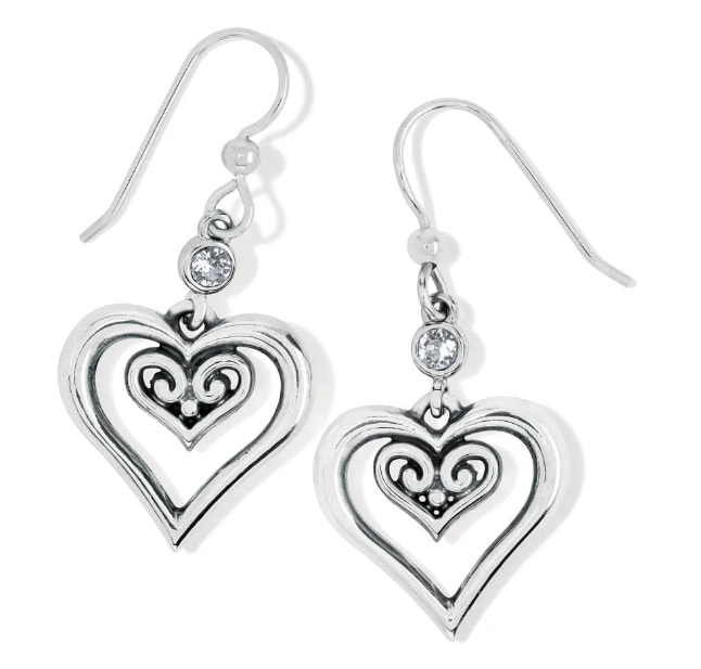 Alcazar Duet Heart French Wire Earrings