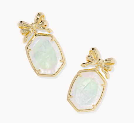 Daphne Bow Gold Drop Earrings