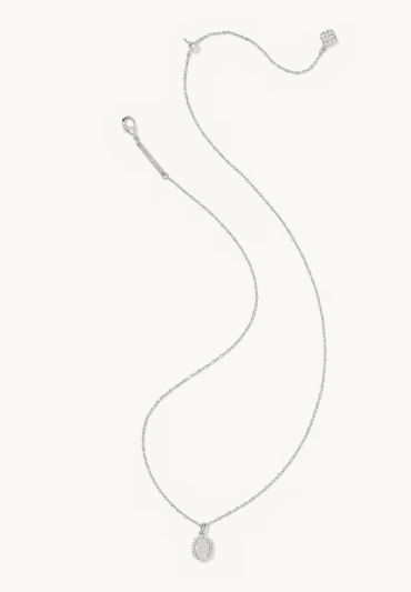 Daphne Silver Crystal Frame Short Pendant Necklace