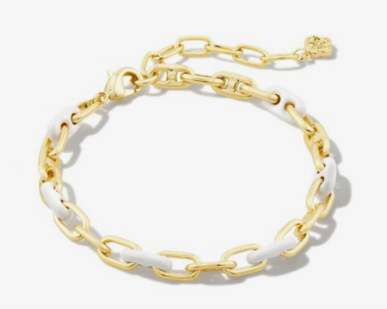Bailey Chain Bracelet in White Mix