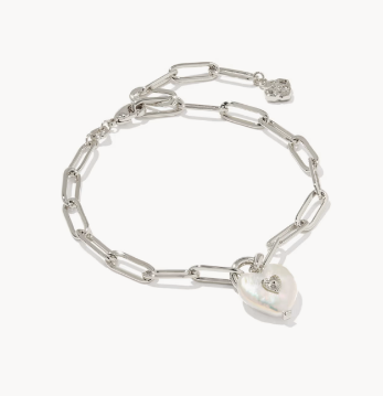 Sasha Heart Silver Delicate Chain Bracelet