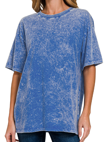 Washed short sleeve top