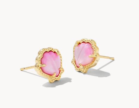 Brynne Shell Gold Stud Earrings