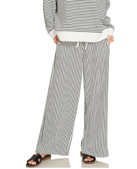 Striped Wide-Leg Pants