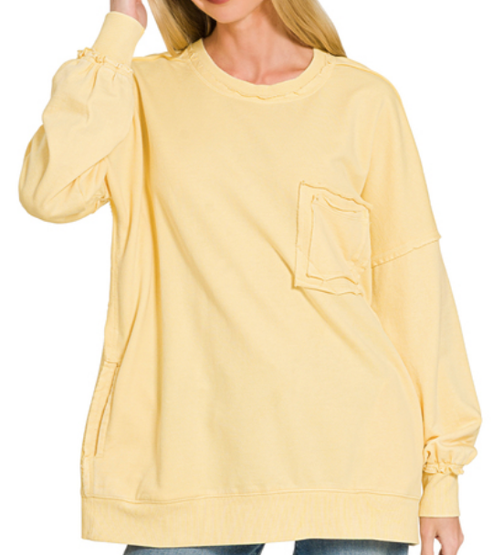 Mineral Wash Front Pocket Pullover