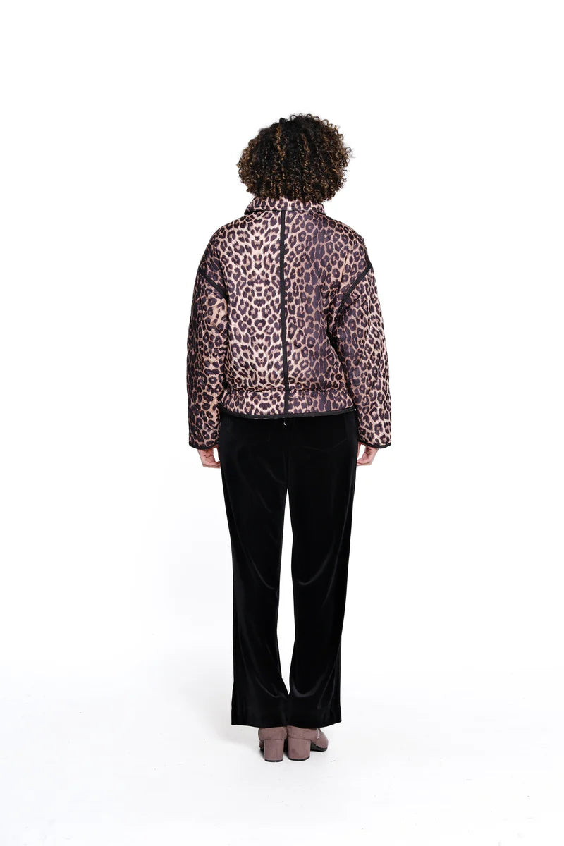 Animal Print Quilted Jacket - Neutral Animal Print