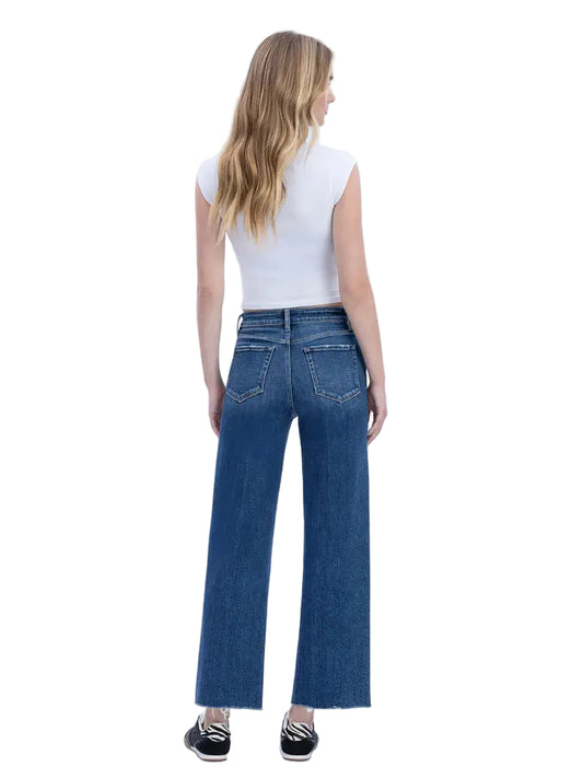 High Rise Trouser Press Wide Leg Jeans