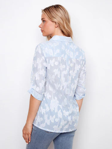 Embroidered Cotton Shirt - Stripes