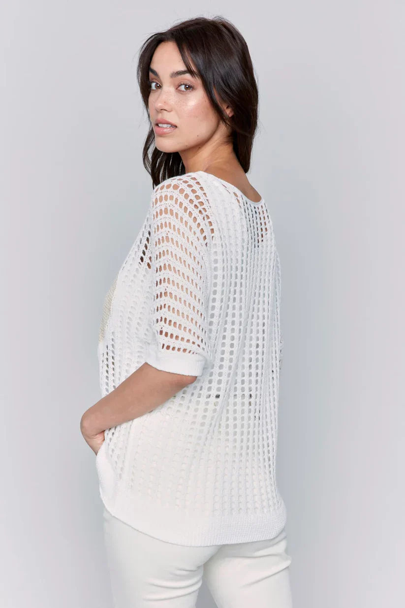 Fishnet Foil Short Sleeve ~ C2792-471B