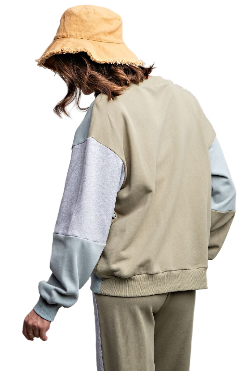 Color-Blocked Positive Message Lounge Top