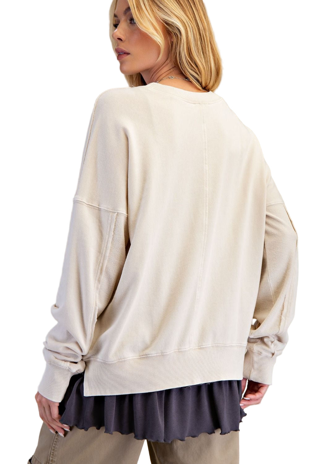 PUPPY GRAPHIC WASHED TERRY PULLOVER