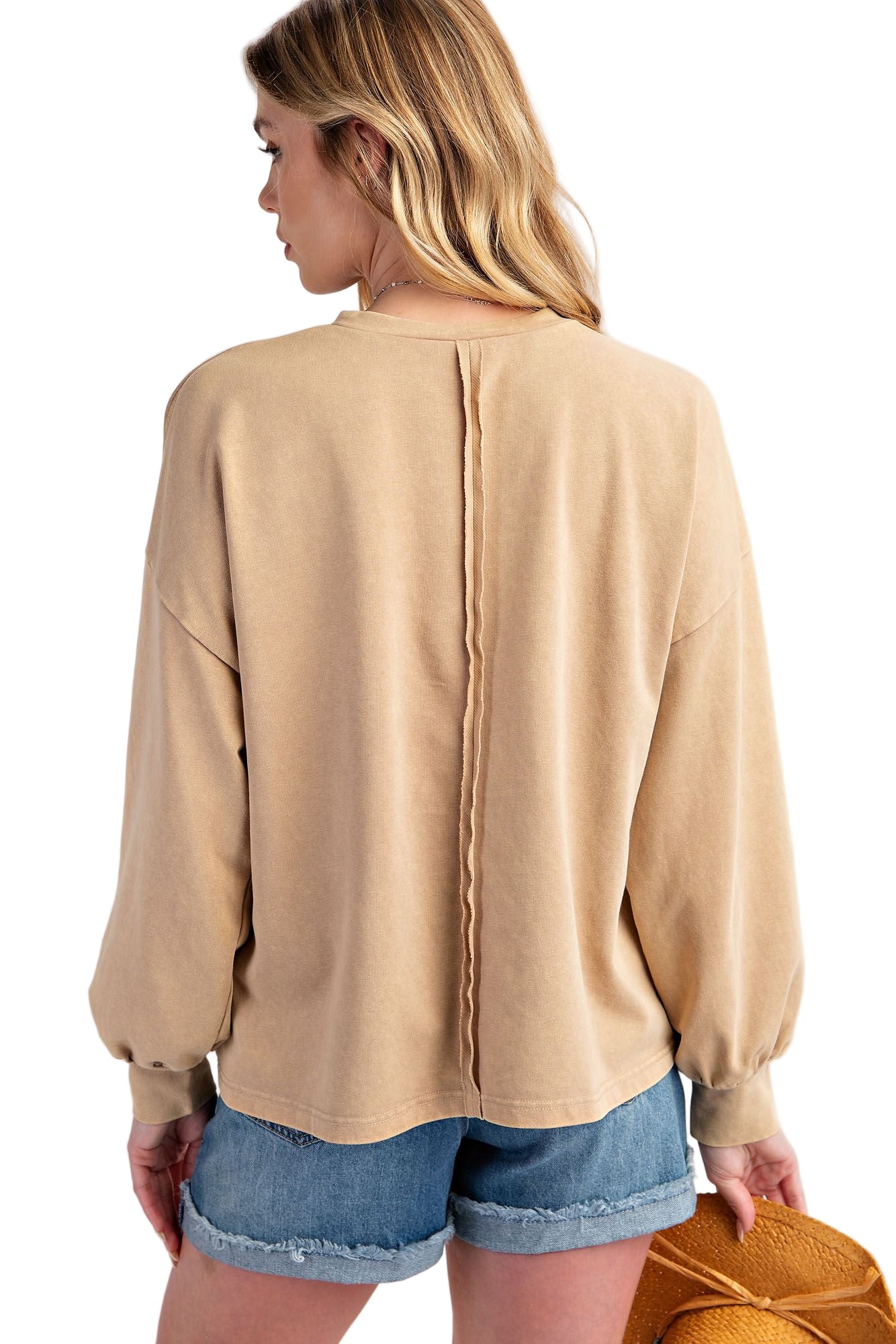 BOOTS PRINTED WASHED TERRY KNIT TOP