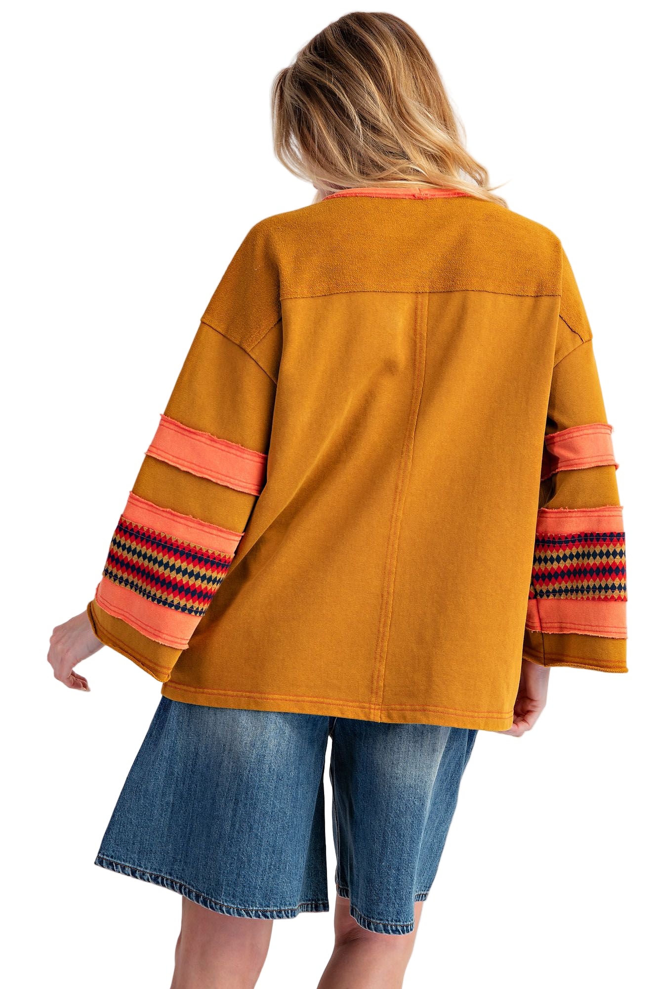 STAR PATCH TERRY KNIT WASHED PULLOVER