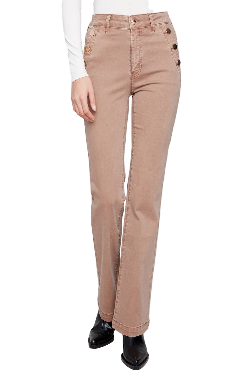Charlie B Flare Leg Twill Pants – Truffle