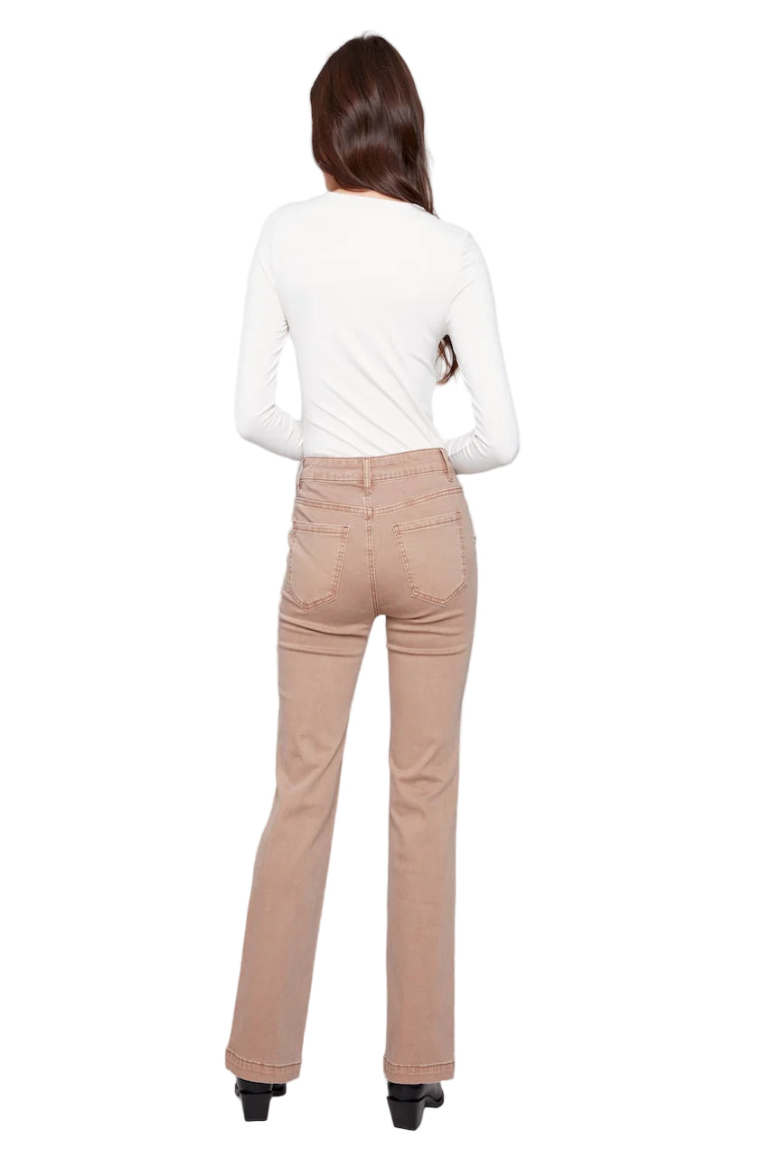 Charlie B Flare Leg Twill Pants – Truffle