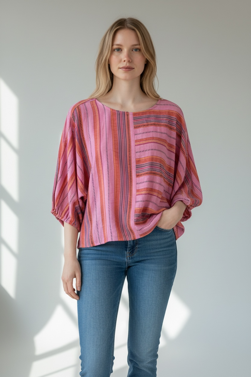 Coral Vally Flowey Doleman Top ~ 5752O-5400-2530