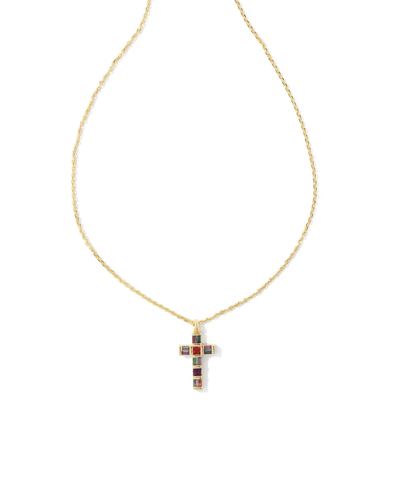Gracie Gold Cross Short Pendant Necklace - Multi Mix
