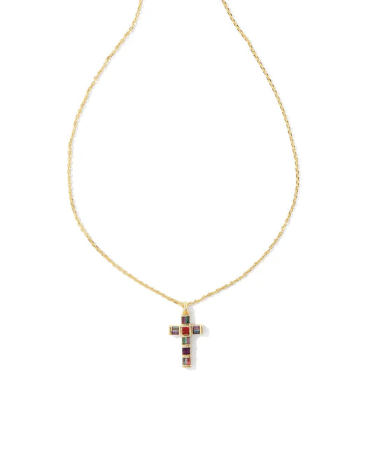 Gracie Gold Cross Short Pendant Necklace - Multi Mix