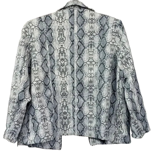 Multiples Python Animal Snake Print Open Front Zipper Detail Jacket