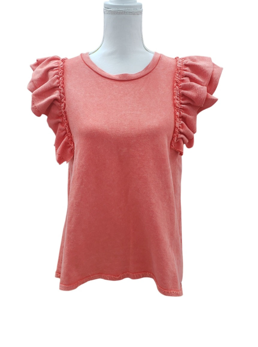 Mineral Wash Round Neck Top