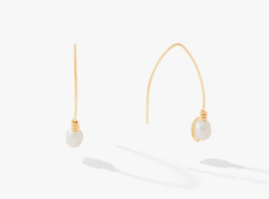 Simplicity Earrings - Gold with Pearl