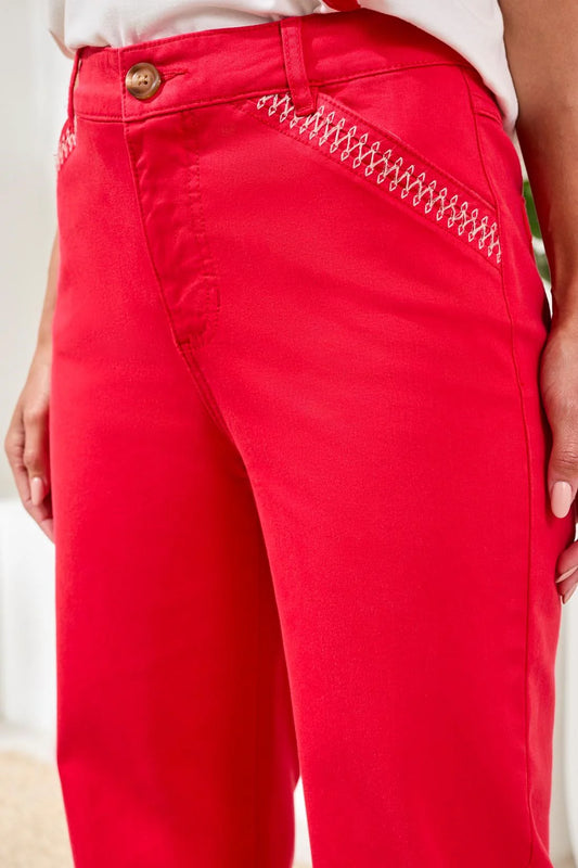 Comfort Stretch Kick Flare Pants With Topstitch Pockets ~ 3040O-2020W-1221