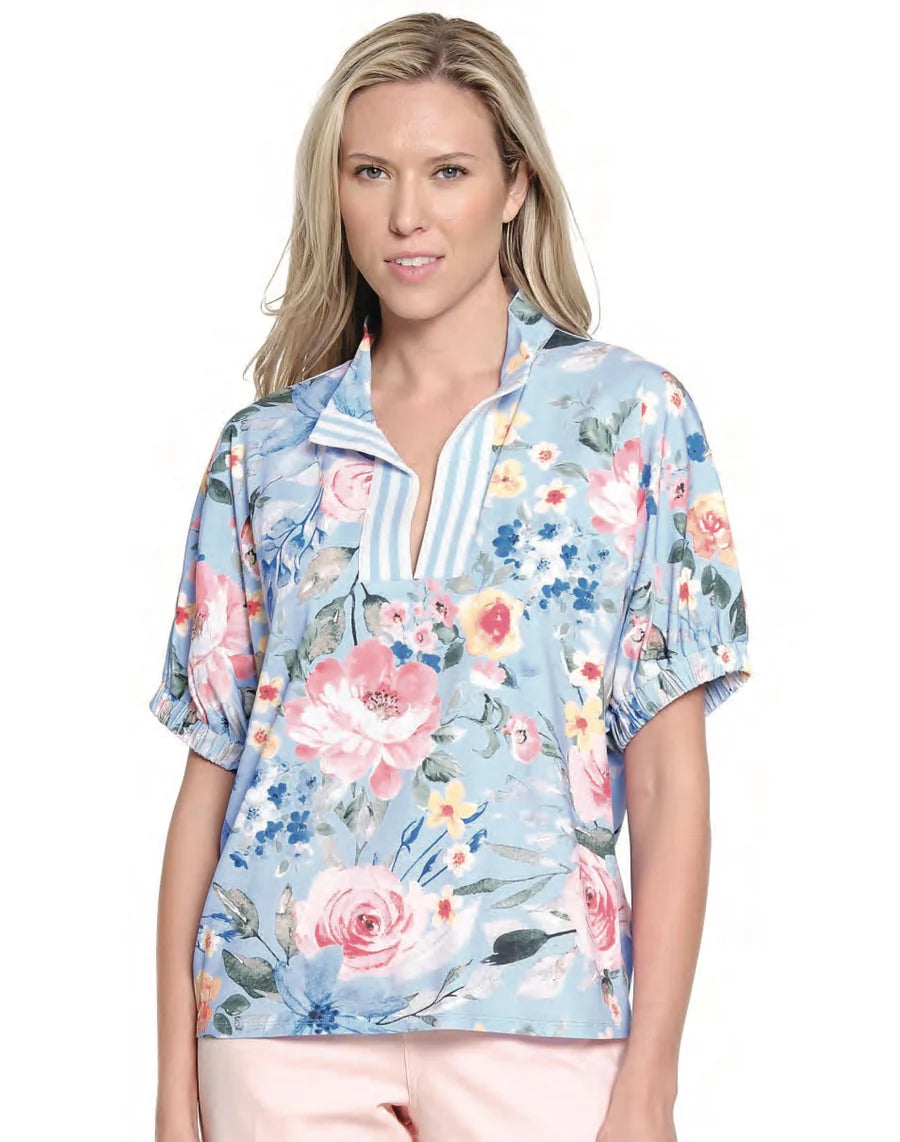 Tru Luxe stripped floral top