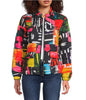 Reversible Abstract Print Quilted Jacket