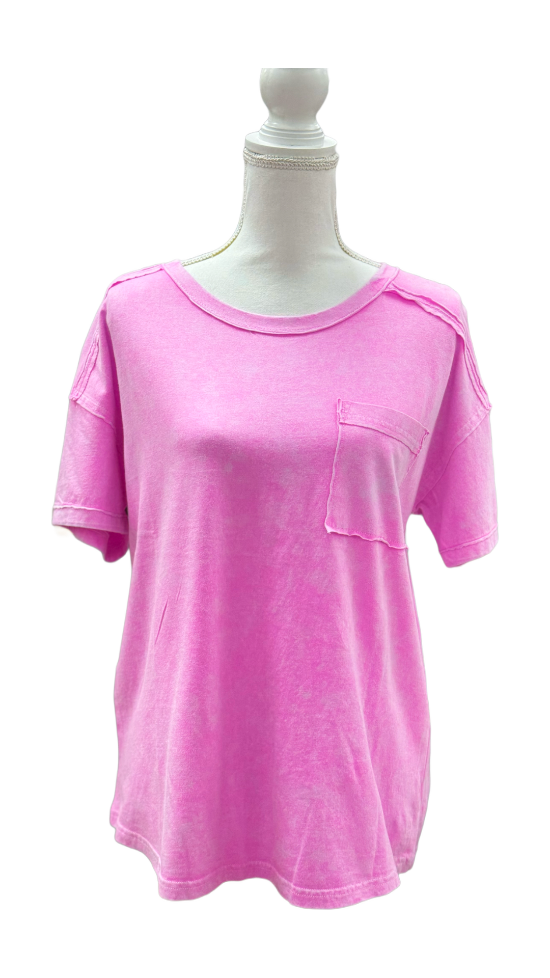Acid washed round neck t-shirts