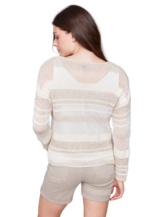 Charlie B Multi-Yarn Striped Swetaer