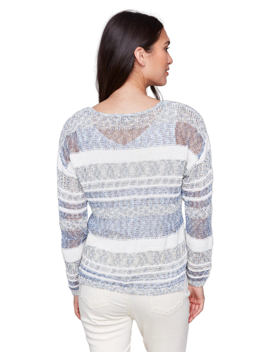 Charlie B Multi Yarn Striped Sweater