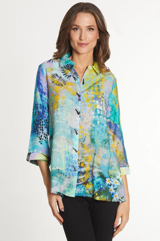 Woven Button Front Tunic