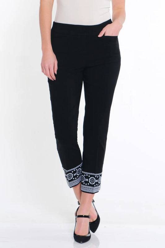 Slimsation Pull-On Ankle Pant with Embroidered Hem