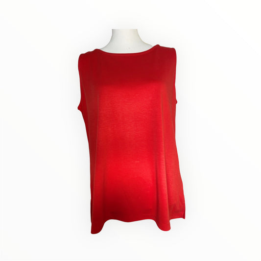 Scoop Neck Tank Top-Red